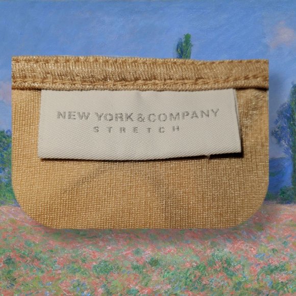 New York & Company Gold Shimmer Blouse size M - Picture 3 of 6